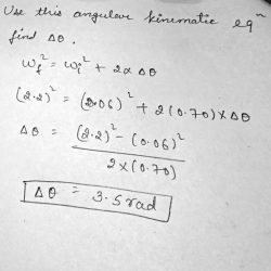 A machine part rotates at an angular speed