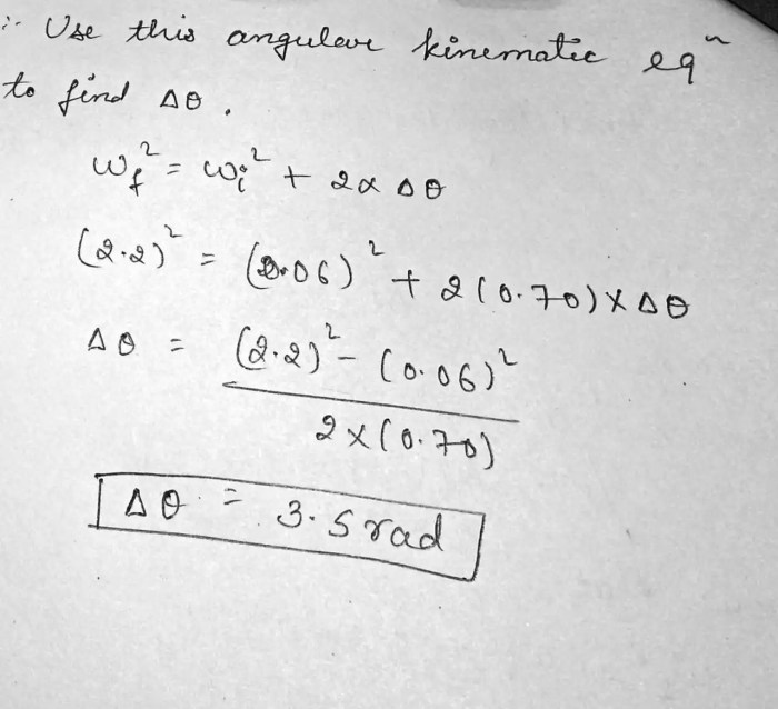 A machine part rotates at an angular speed