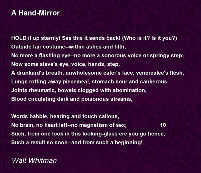 A hand mirror walt whitman