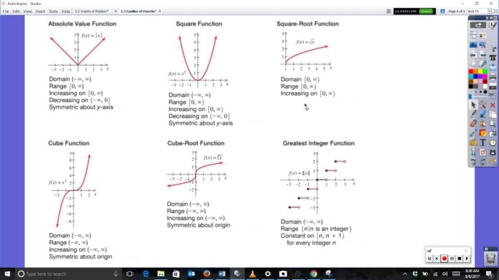 Identify the function family to which f belongs